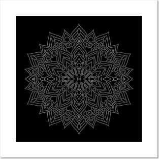 Mandala Line Art Ornigram Posters and Art